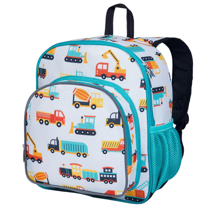 Wildkin 12-inch Kids Backpack – Padded, Adjustable, Ideal for Daycare & Travel - Trains, Planes, and Trucks