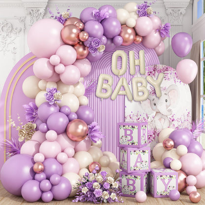 Sage Green Baby Shower Decorations,Boho Greency Neutral Balloon Arch with Oh Baby Balloon Banner Green Gold Balloons For Boy Girl Woodland Baby Shower Birthday Party Supplies