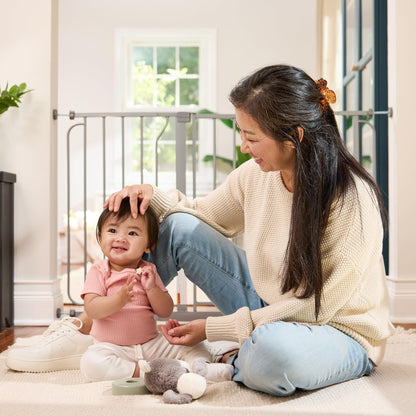 Regalo Easy Step 38.5-Inch Wide Walk Thru Baby Gate, Includes 6-Inch Extension Kit, Pressure Mount Kit, Wall Cups