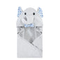 Hudson Baby Unisex Baby Cotton Animal Face Hooded Towel, Pretty Elephant, One Size