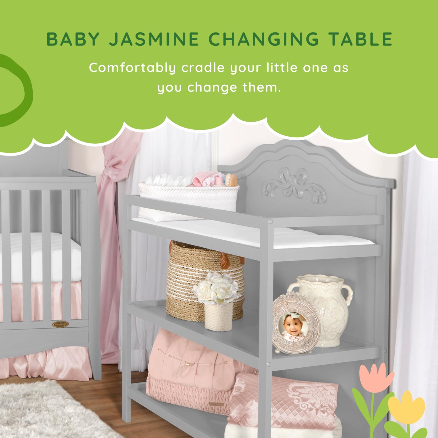 6044AU-PLTM Changing Table, Platinum