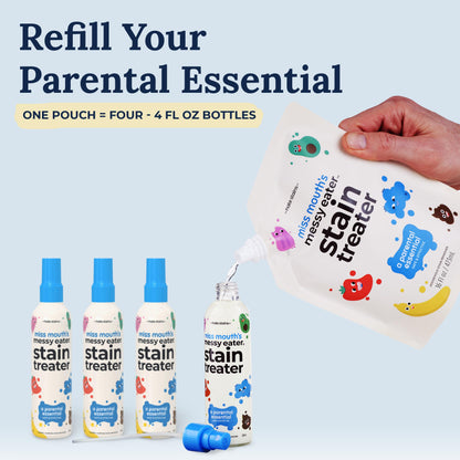 Miss Mouth's Messy Eater Stain Treater Spray - 4oz 2 Pack Stain Remover - Newborn & Baby Essentials - No Dry Cleaning Food, Grease, Coffee Off Laundry, Underwear, Fabric