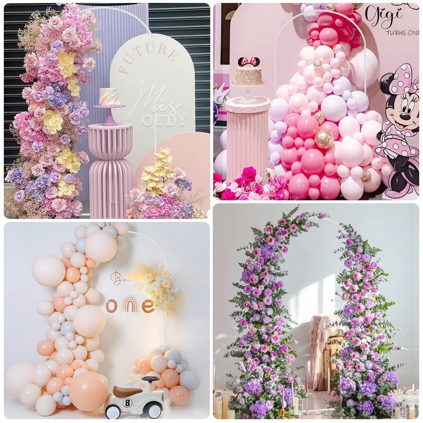 Wokceer 7.2 FT Wedding Arch Backdrop Stand, Gold Metal Arch Backdrop Stand for Wedding Ceremony Birthday Party Bridal Baby Shower Photo Booth Garden Floral Balloon Arches Decoration