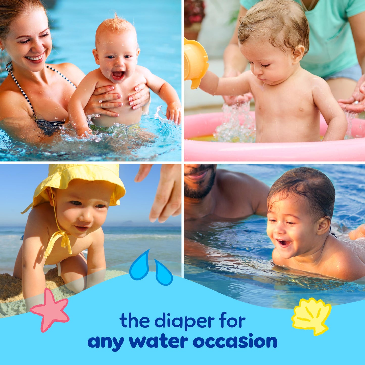 Pampers Swim Diapers - Splashers - Size 2-3, 20 Count, Gap-Free Disposable Baby Swimming Pants