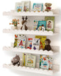 Nursery Book Shelves, 4-Pack White Floating Shelves for Wall Kids, Scalloped Shelves, Wall Book Shelves for Bedroom Kids, Toddler Room, Baby Room, Nursery Decor