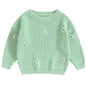 Mubineo Baby Girl Winter Clothes Cute Flower Sweater Crewneck Pullover Long Sleeve Knit Newborn Infant Sweaters