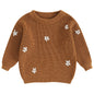 Mubineo Baby Girl Winter Clothes Cute Flower Sweater Crewneck Pullover Long Sleeve Knit Newborn Infant Sweaters