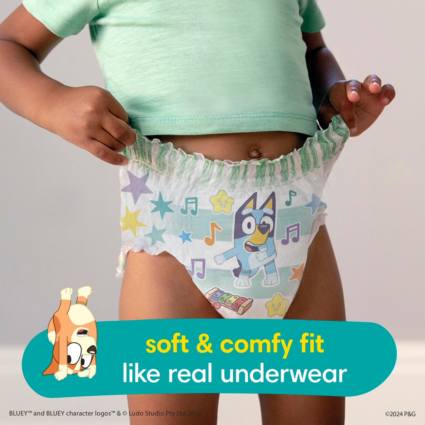 Pampers Training Pants - Easy Ups Boys & Girls Bluey - Size 4T-5T, 104 Count, Children's Potty Underwear (Packaging May Vary)