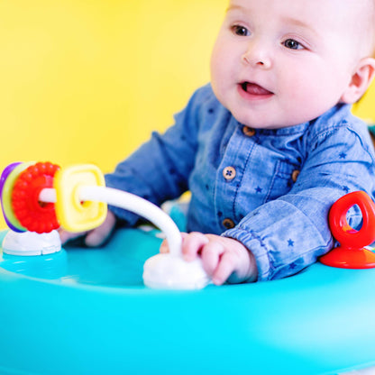 Bright Starts JuneBerry Walk-A-Bout Baby Walker and Entertainer, Removeable Floor Toy, with Easy Fold Frame for Storage, Ages 6 Months +