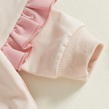 Kupretty Baby Girl Clothes Toddler Fall Winter Outfit Ruffles Crewneck Bow Pullover Sweatshirt + Joggers Pants Set