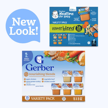 Gerber Stage 2 Baby Food, Super Blends Puree Tubs, No Added Colors or Flavors, Baby Puree, Variety 32-Pack