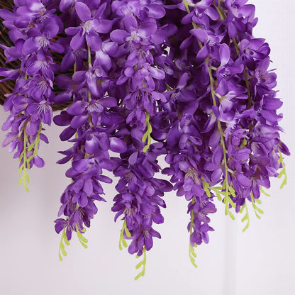 Duovlo Silk Wisteria Flower Artificial 2.13 Feet Hanging Wisteria Vine Fake Flower Bush String Home Party Wedding Decoration,Pack of 4 (Pink)