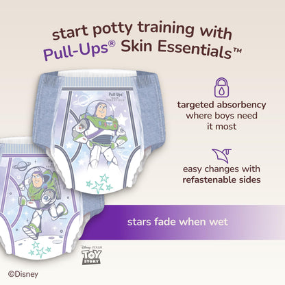 Pull-Ups Boys' Skin Essentials Potty Training Pants, Training Underwear, 2T-3T (16-34 lbs), 124 Ct (4 Packs of 31)