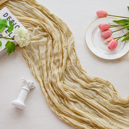Light Pink Cheesecloth Table Runner 10ft Boho Rustic Gauze Cheese Cloth Spring Decor for Wedding Party Bridal Baby Shower Birthday Table Decorations