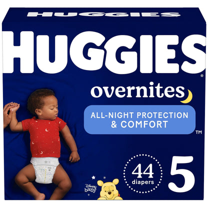Huggies Size 5 Overnites Baby Diapers: Overnight Diapers, Size 5 (27+ lbs), 100 Ct (2 Packs of 50)