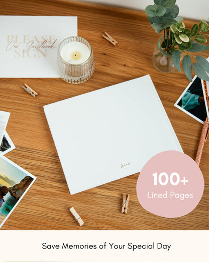 Lamare Elegant Blank Page Wedding Guest Book – The Perfect Polaroid Guest Book for Wedding Receptions, Birthdays, Baby Showers, and Special Events – A Stylish Sign-in Book for Guests