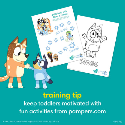 Pampers Training Pants - Easy Ups Boys & Girls Bluey - Size 4T-5T, 104 Count, Children's Potty Underwear (Packaging May Vary)