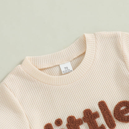 MERSARIPHY Newborn Baby Boy Summer Clothes Mama's Boy Little Dude Short Sleeve Romper Shorts Set Infant Waffle Knit Outfit