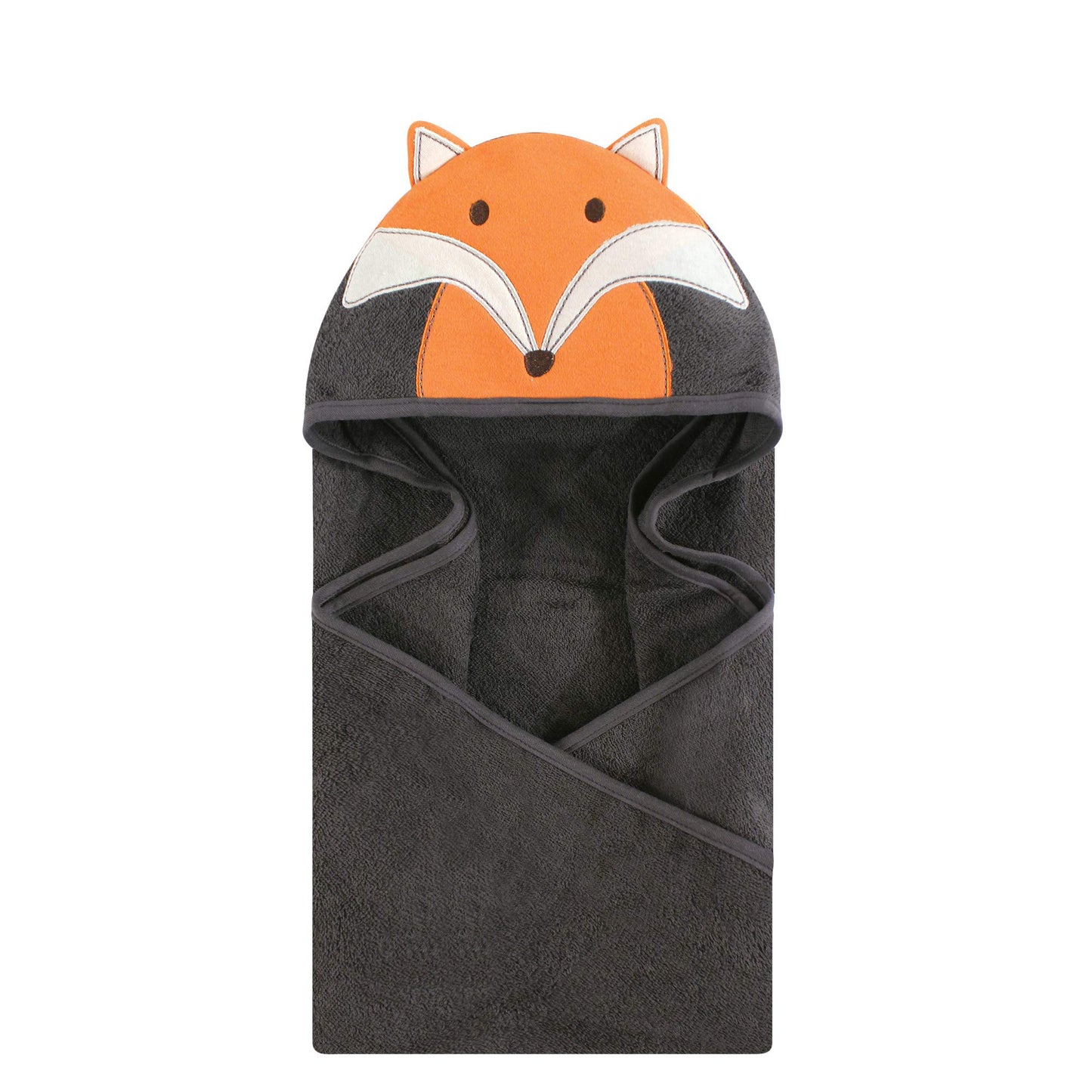 Hudson Baby Unisex Baby Cotton Animal Face Hooded Towel, Pretty Elephant, One Size