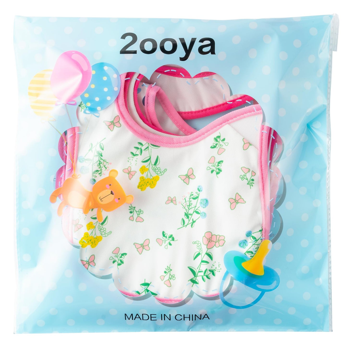7Pcs Cotton Waterproof Baby Bibs Hook Loop Closure Newborn Bib Keepsake Baby Gift for Drooling Feeding Eating