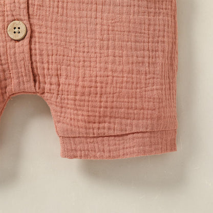 Infant Newborn Baby Boys Girls Cotton Linen Romper Summer Jumpsuit Sleeveless Overalls Clothing Set