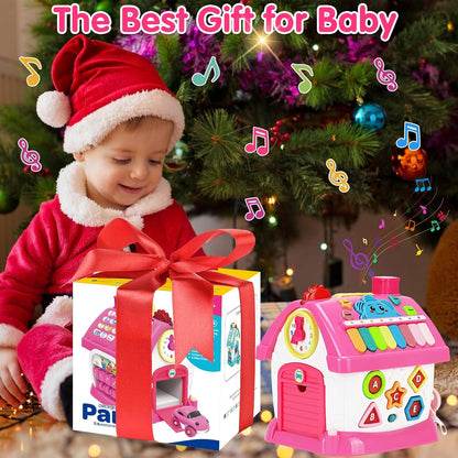 Toys for 1+ Year Old Girl Gifts: Montessori Musical Toddler Toys Age 1-2 - 8-in-1 Multi-Functional House Educational Baby Toys 6-12 12-18 Months - First Birthday Gift for 1 2 Year Old Girls Boys Kids