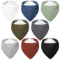 Bearmoss Muslin Baby Bibs 8 Pack Soft Bandana Bibs for Drooling & Teething, Absorbent Burp Cloths with Adjustable Snaps