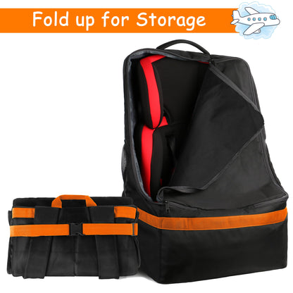 YOREPEK Padded Car Seat Travel Bag Backpack for Airplane, Heavy Duty Car Seat Bags for Air Travel, Carseat Cover for Airplane Travel with Shoulder Strap, Car Seats Carrier for Airport, Black