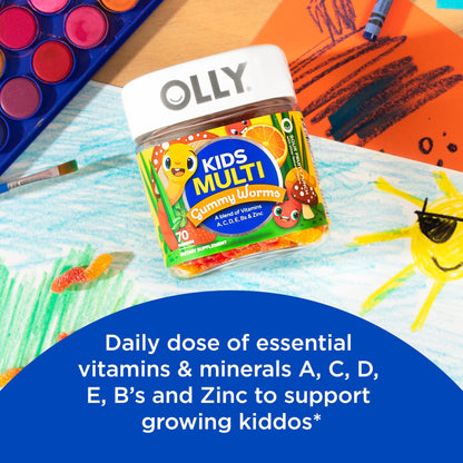 OLLY Kids Sleep Gummy, 0.5mg Melatonin, L Theanine, Chamomile, and Lemon Balm, Childrens Chewable Supplement, Raspberry - 50 Count