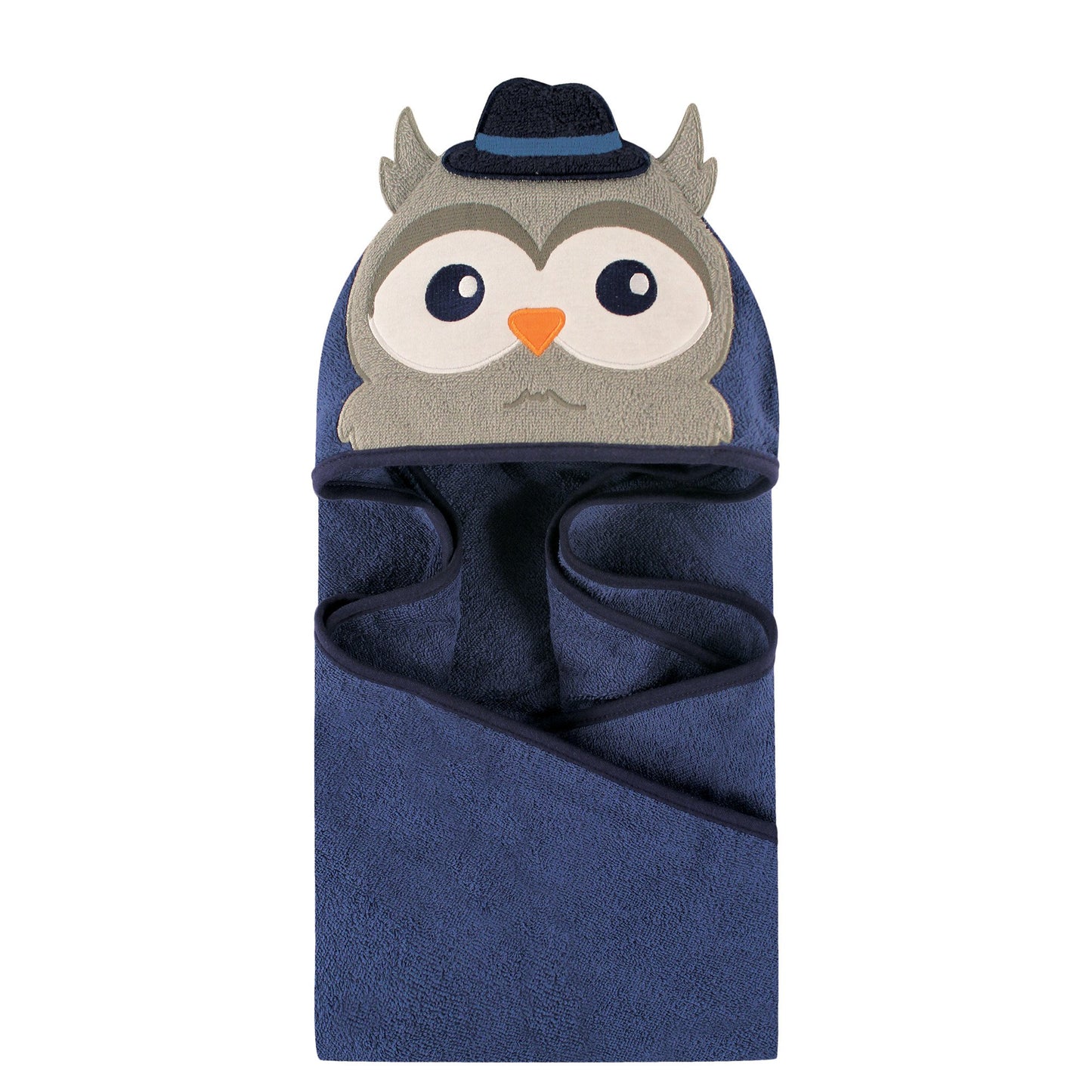 Hudson Baby Unisex Baby Cotton Animal Face Hooded Towel, Pretty Elephant, One Size