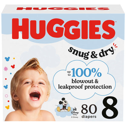 Huggies Size 1 Diapers, Snug & Dry Newborn Diapers, Size 1 (8-14 lbs), 38 Count, Packaging May Vary