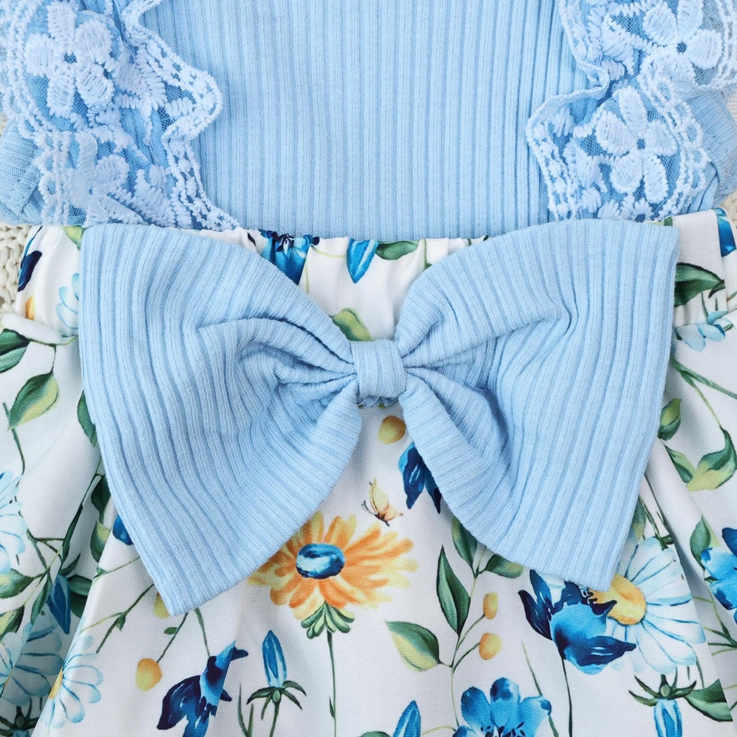 Baby Girl Clothes Newborn Romper Dress Infant Lace Ruffle Sleeveless Summer Outfits with Headband 0-12 Months