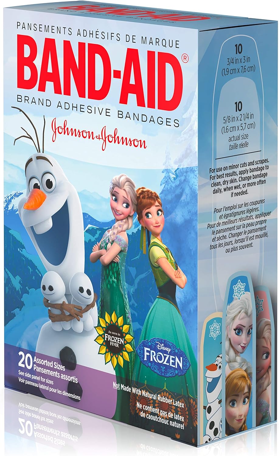 Band-Aid Adhesive Bandages, Disneys Frozen, Assorted Sizes, 20 Count - Packaging may vary