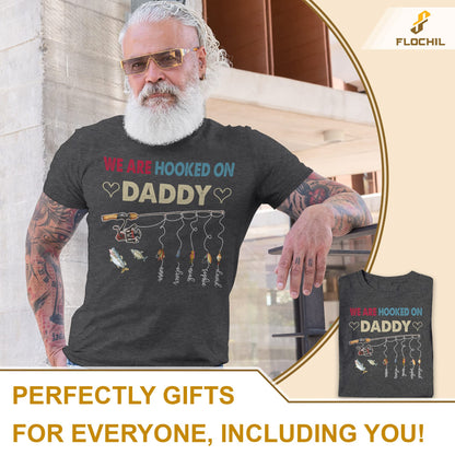 FLOCHIL Personalized Dad Fishing Shirt with Kids Names, Custom Fathers Day Fishing Shirt, Gifts for Dad, Fathers Day