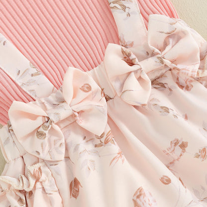 Mubineo Baby Girl Summer Clothes Romper Dress Outfits Cute Ruffle Floral Overalls Skirt Sets Newborn Outfit