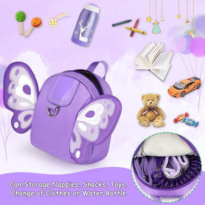 Accmor Toddler Harness Backpack Leash, Cute Dinosaur Backpacks with Anti Lost Wrist Link, Cute Mini Child Backpack Wristband Tether Strap and Protection Leashes for Boys Girls Aged 1-3 Years