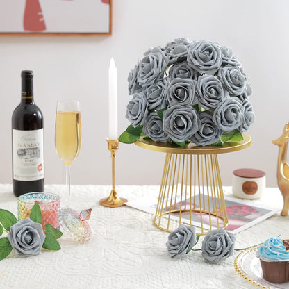 Artificial Flowers Combo, Fake Flowers for DIY Tables Centerpieces Baby Shower Bridal Shower Wedding Bouquet Arrangements Party Candle Holder Cake Decor Flower Home Decorations