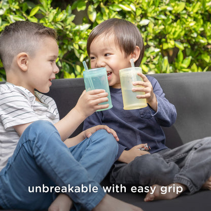Olababy Silicone Training Cup with Straw Lid | Babies Water Drinking Cup | 6+ Mo Infant To 12-18 Months Toddler | Sippy Cup For Kids & Smoothie Cup | Baby Led Weaning (Mint, 5 oz)