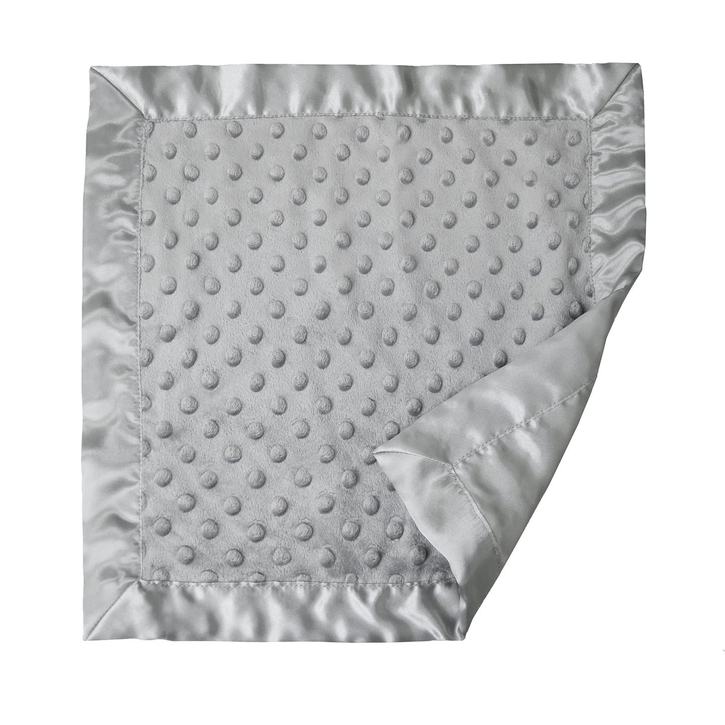 American Baby Company Heavenly Soft Chenille Security Blanket, 2-Layer Design with Minky Dot & Silky Satin, Pink, 14" x 14" for Boys and Girls