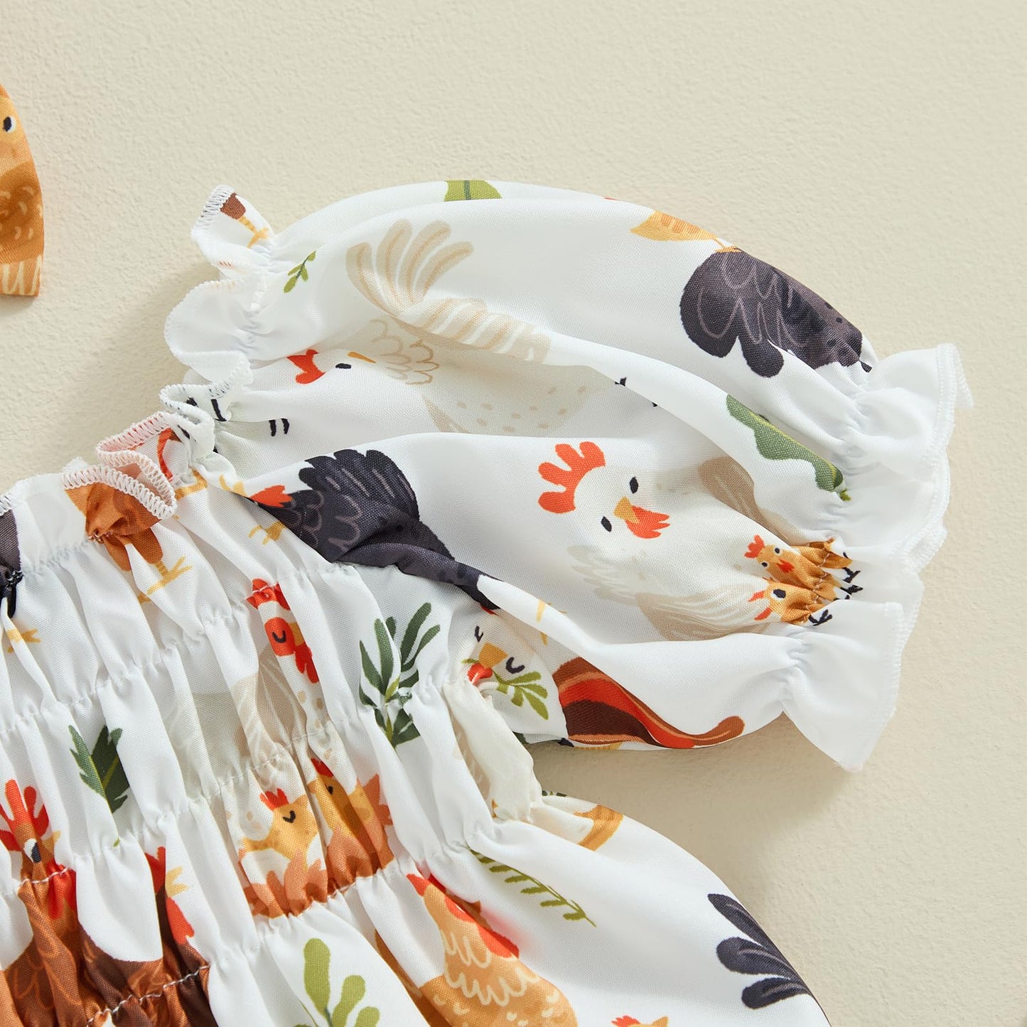 FIOMVA Summer Chicken Baby Clothes Newborn Baby Girl Farm Outfit Toddler Short Sleeve Bubble Romper Infant Bodysuit