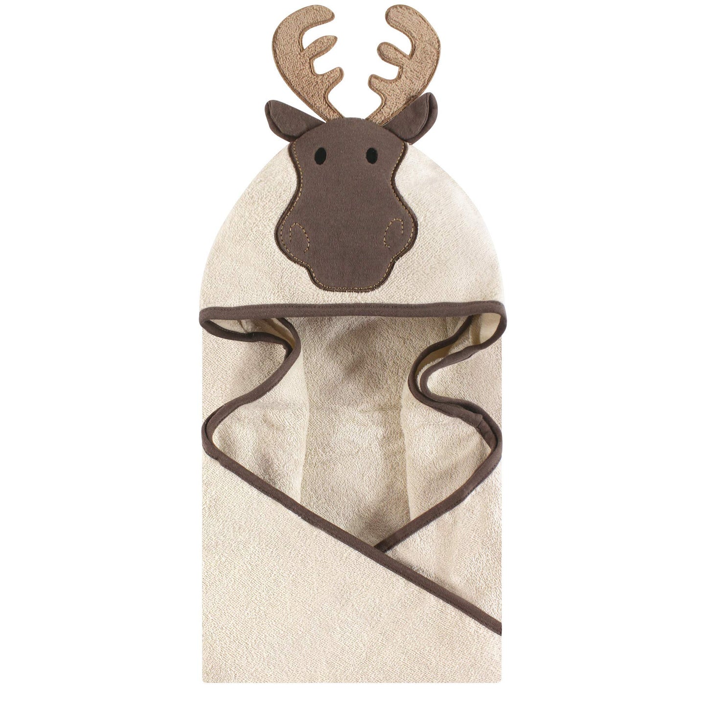 Hudson Baby Unisex Baby Cotton Animal Face Hooded Towel, Pretty Elephant, One Size