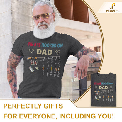 FLOCHIL Personalized Dad Fishing Shirt with Kids Names, Custom Fathers Day Fishing Shirt, Gifts for Dad, Fathers Day