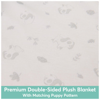 GUND Baby Sustainably Soft Puppy Lovey, Stuffed Animal Plush Blanket Made from 100% Recycled Materials, for Babies and Newborns, Blue/Cream, 10”