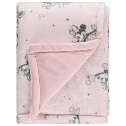Disney Mickey Mouse, Minnie Mouse, Winnie The Pooh, Lilo and Stitch 2-Ply Infant Blanket - Soft Fleece with Polyfill - Cozy and Warm Baby Blanket for Baby Boys and Girls, 30x40 Inches