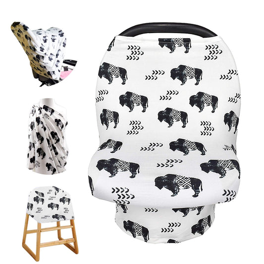 Nursing Cover Breastfeeding, Multi-use Baby CarSeat Cover Girls, Infant Stroller Car Seat Cover, Stretchy Carseat Canopy, Soft Breathable, Peony