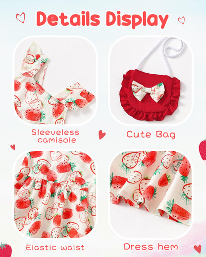 Mioglrie Baby Girl Clothes Newborn Dress Summer Toddler Girls' Clothing Casual Sundress with Cute Bag Infant Outfits