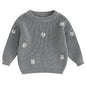 Mubineo Baby Girl Winter Clothes Cute Flower Sweater Crewneck Pullover Long Sleeve Knit Newborn Infant Sweaters