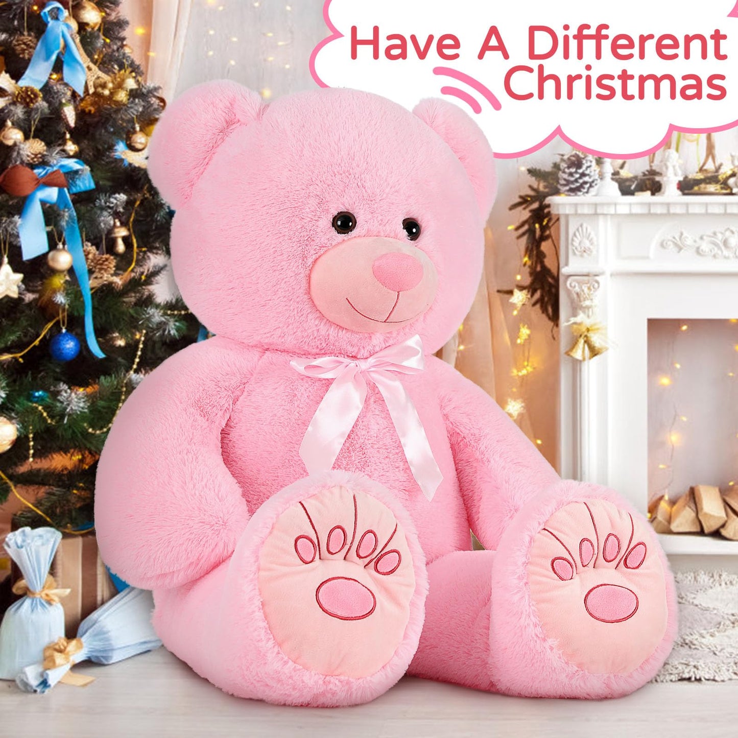 Muiteiur 49 inch Giant Teddy Bear Stuffed Animal, Big Bear Plush with Big Footprint, Great Gift for Party Decorations (Brown)
