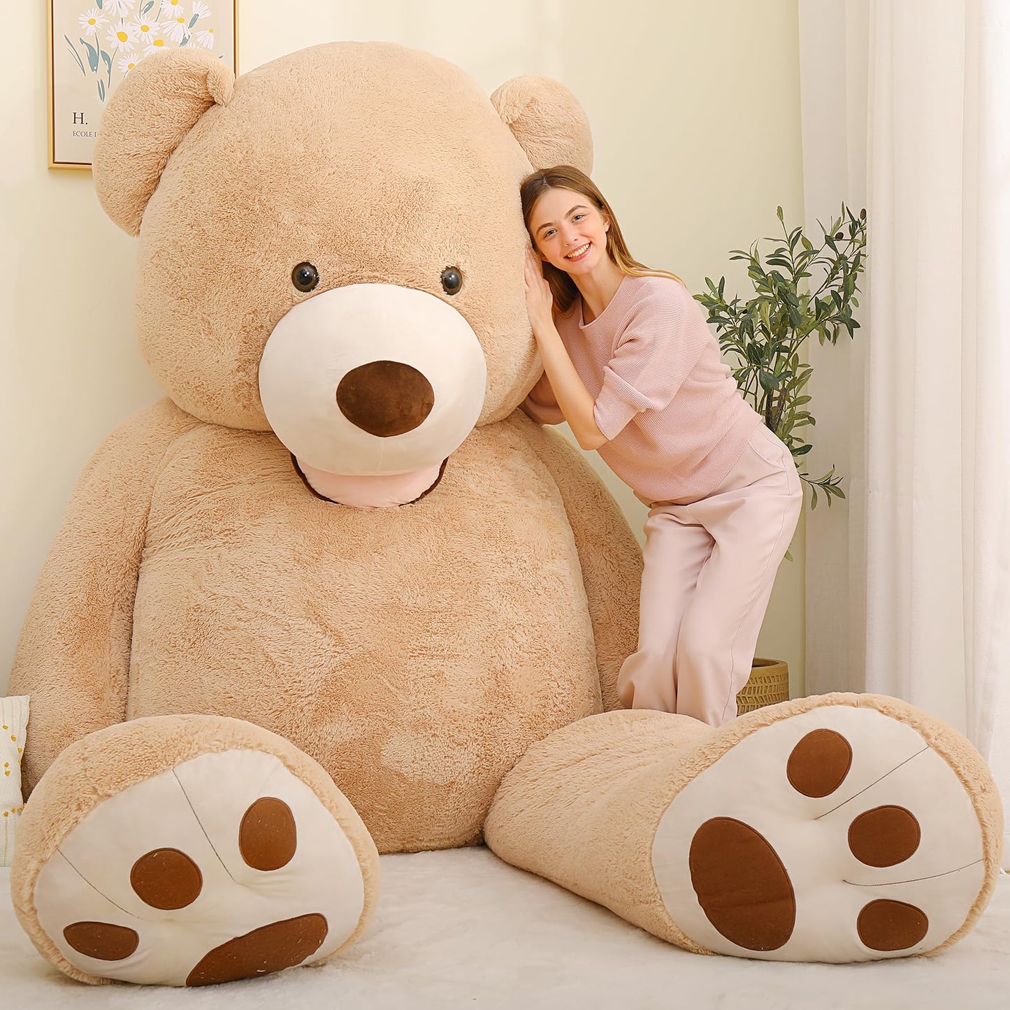 MaoGoLan Giant Teddy Bear Stuffed Animal, 10 Feet Tall, Jumbo Size Plush, Charming and Fluffy for Decorations, Celebrations, Valentine's Day