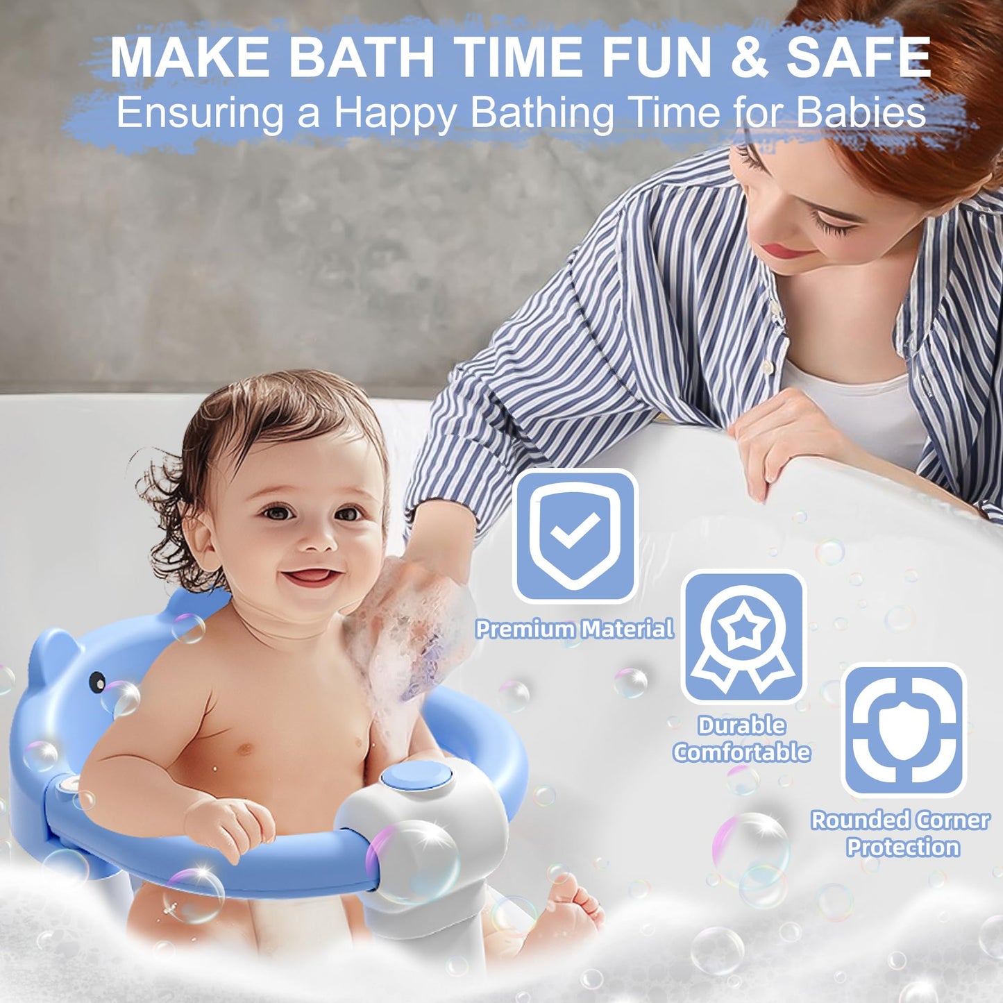 Baby Bath Seat for Babies 6 Months & Up, Toddler Bath Seats for Babies Sitting Up, Non-Slip Infant Bath Tub Chair with 4 Suction Cups & Soft Cushion for Shower, Compact Toddler Bathtub Seat, Pink